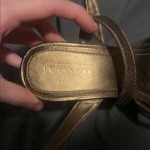 Coach Metallic Bronze Strappy Sandals